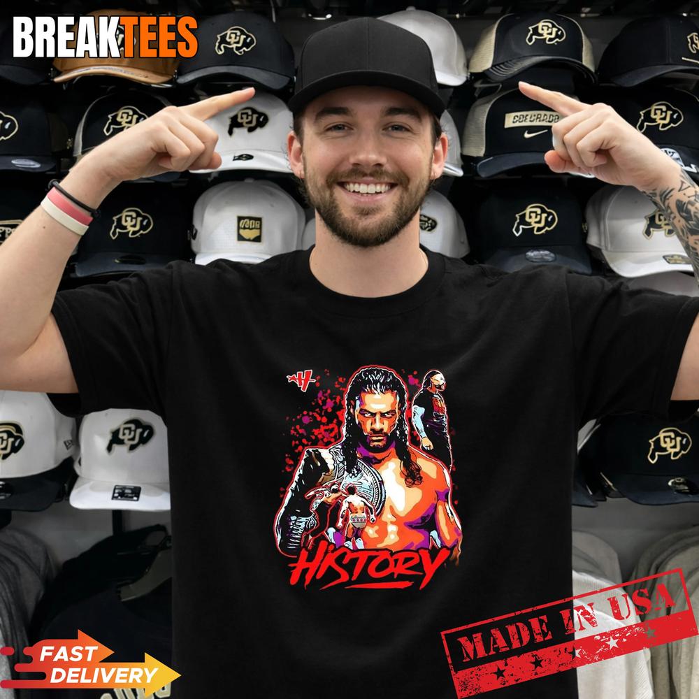 Roman Reigns WWE history graphic T-Shirt