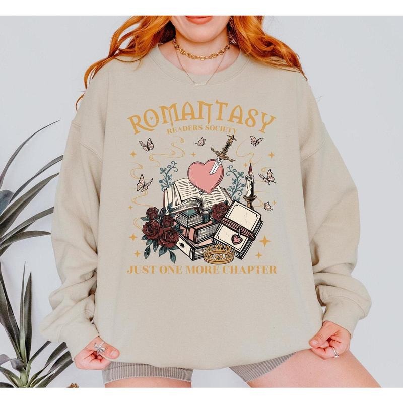 Romantasy Reader Sweatshirt, Gift for Readers, Book Lover Gift, Fantasy Romance Reader Merch, Bookish Merch, Book...