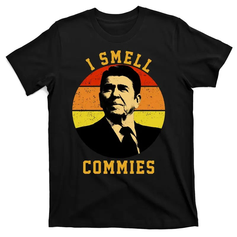 Ronald Reagan I Smell Commies Funny Republican T-Shirt Hoodie, Sweatshirt | UrbanDripWear.com