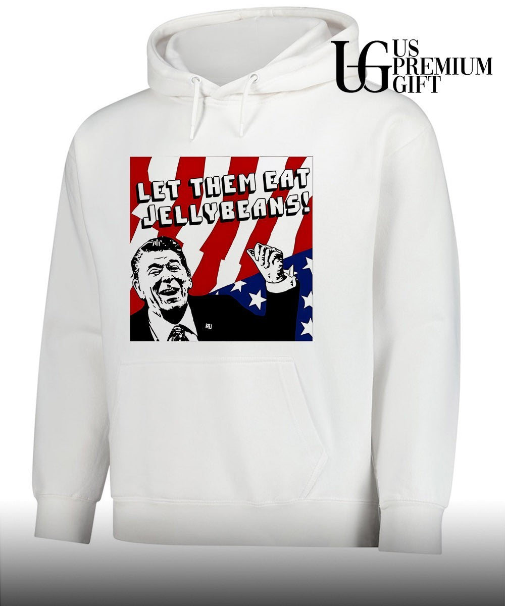 Ronald Reagan let them eat jellybeans American flag shirt
