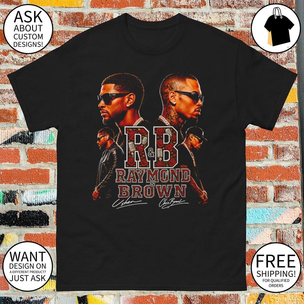Rose Usher Raymond and Chris Brown The R and B Tour Music Concert 2026 signatures shirt