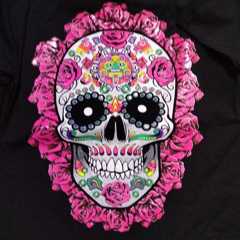 Roses skull t-shirt Cotton Casual Hoodie, Sweatshirt | UrbanDripWear.com