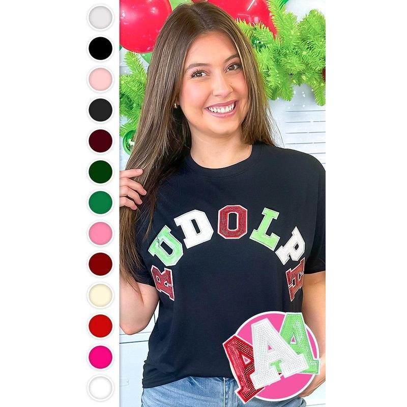 Rudolph Sequin Christmas Graphic T-Shirt Hoodie, Sweatshirt | UrbanDripWear.com