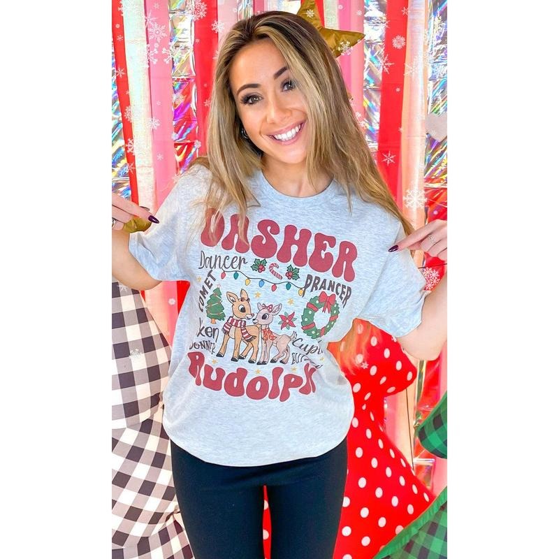 Rudolph and Reindeer Christmas Graphic T-Shirt Hoodie, Sweatshirt | UrbanDripWear.com