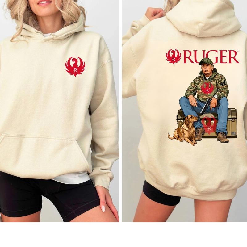 Ruger Trump Hunting Shirt, Top Menswear, Gun Lover, Tactical Gear Shirt Hoodie, Sweatshirt | UrbanDripWear.com