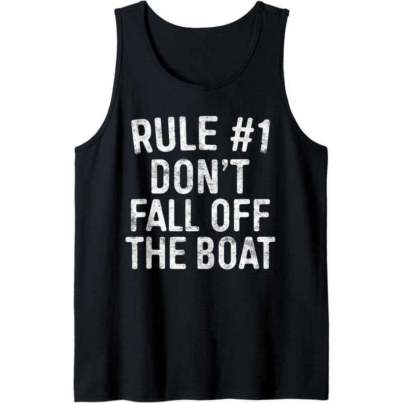 Rule #1 Don't Fall Off The Boat T-Shirt Cruise Vacation Tank Top Made in USAstyle{n002}2 Hoodie, Sweatshirt