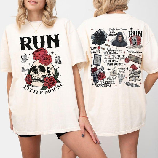 Run Little Mouse Shirt, Dark Romance Shirt, Smutty Cat and Mouse T Shirt For Bookworm, HD Carlton Fan, Fan Gift