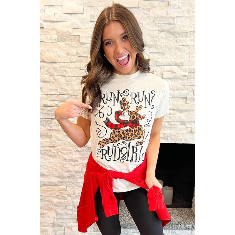 Run Run Rudolph Christmas T-Shirt Hoodie, Sweatshirt | UrbanDripWear.com