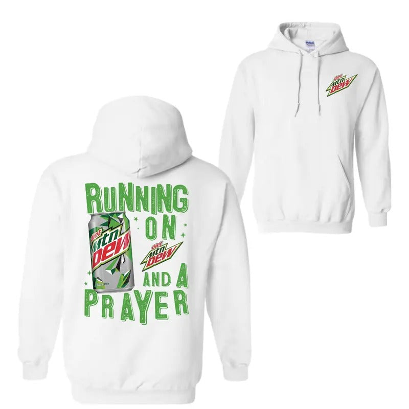 Running On Mountain Dew And A Prayer Hoodie Sweatshirt T-Shirt, For Men And Women, Trendy Shirt | UrbanDripWear.com