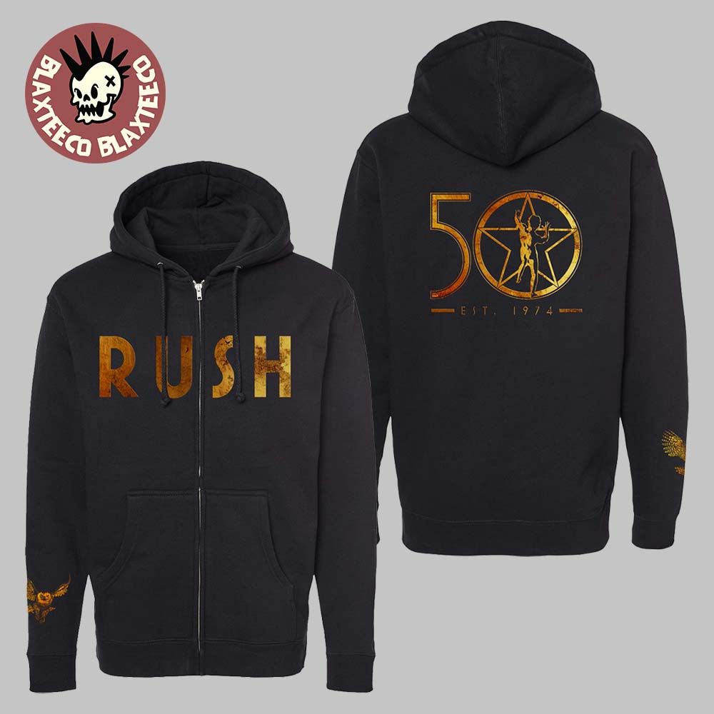 Rush 50th Anniversary Merch R50 Zip Hoodie