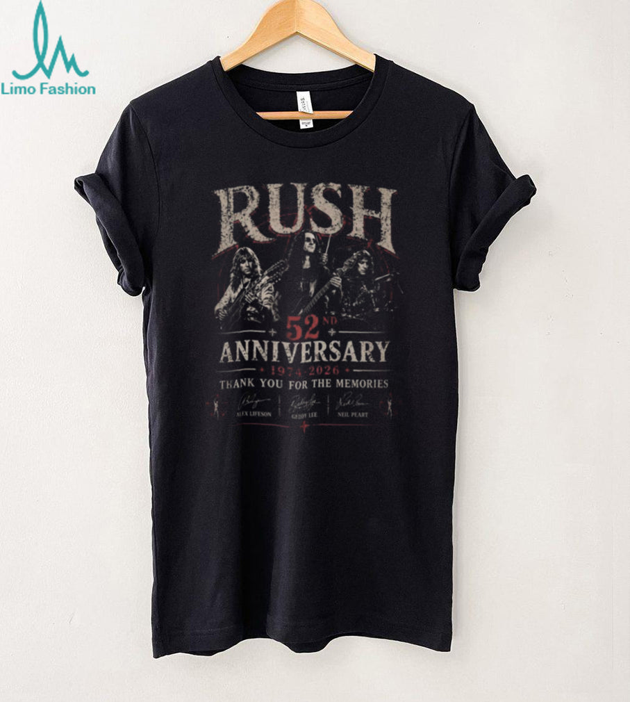 Rush Band 52nd Anniversary 1974 2026 Signatures Tribute T Shirt