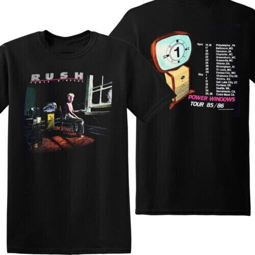 Rush Power Windows Tour 1985 T-Shirt Black Band Concert 80s Gift Hoodie, Sweatshirt | UrbanDripWear.com