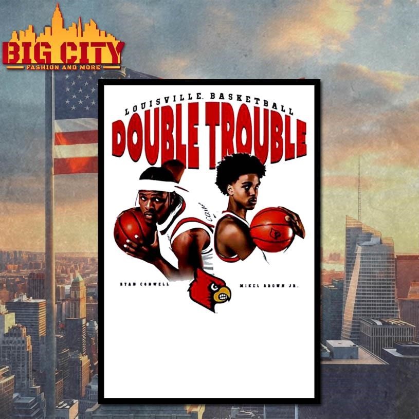 Ryan Conwell and Mikel Brown Jr Louisville Cardinals Double Trouble Shirt
