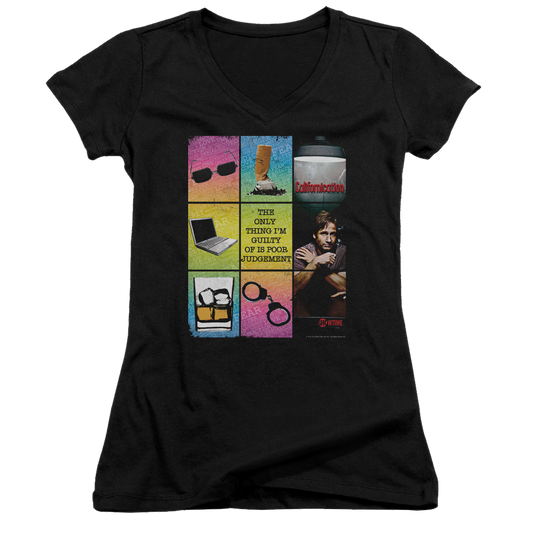 Californication Poor Judgement - Juniors V-Neck T-Shirt