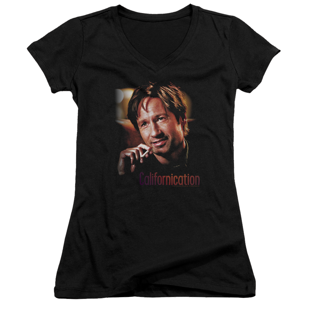 Californication Smoker - Juniors V-Neck T-Shirt