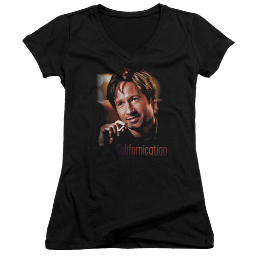 Californication Smoker - Juniors V-Neck T-Shirt