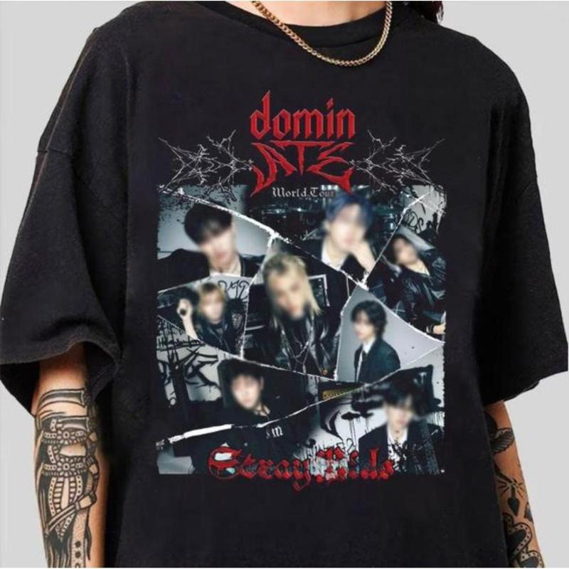 SKZ Album Tshirt Collection Featuring DominAte And ChkChkBoom Designs With World Tour Tracklist For Fans Hoodie, Sweatshirt