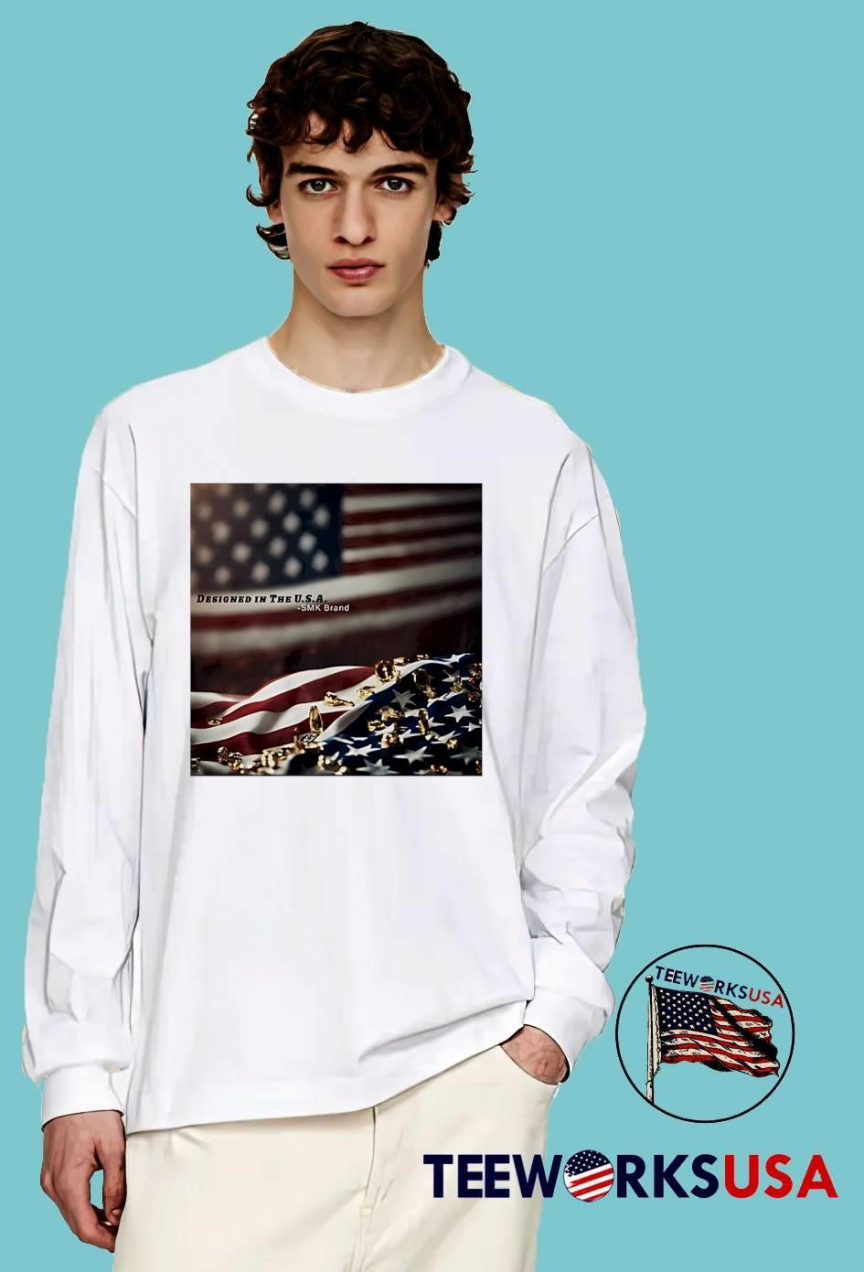 SMK Brand Designed in the USA Flag T-Shirt
