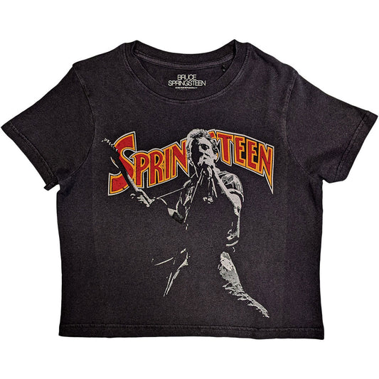 Bruce Springsteen | Official Band Crop Top | Stage Pose (Black)