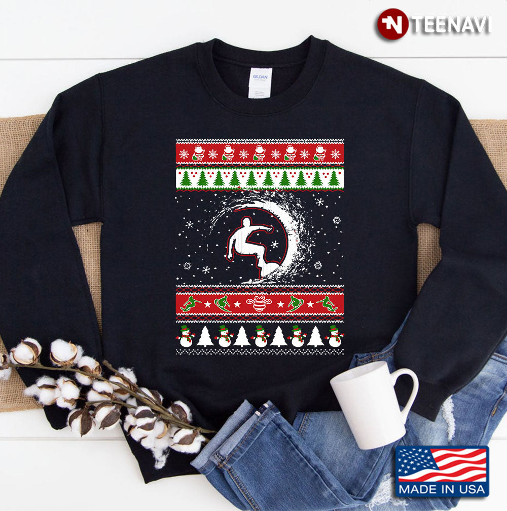 Surfing Ugly Christmas Sweater Sweatshirt