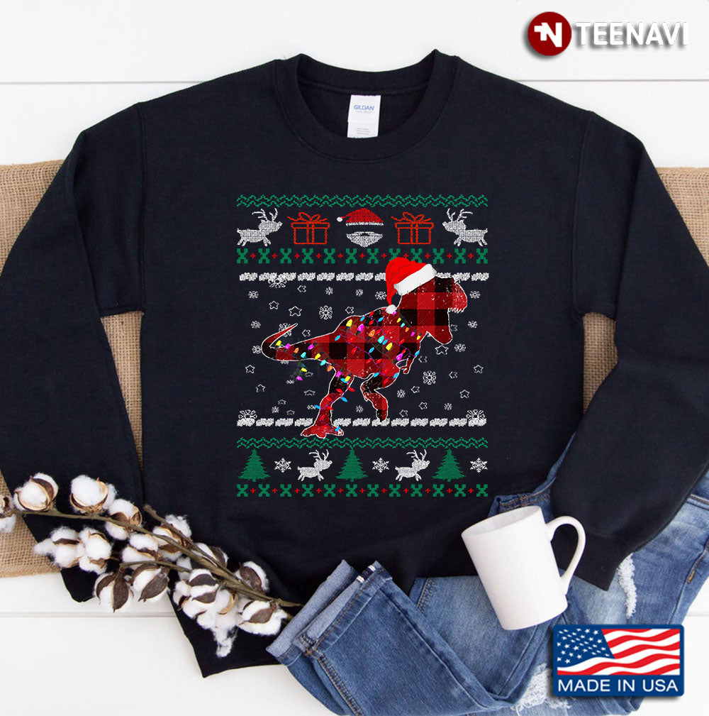 Ugly Christmas Sweater Dinosaur Sweatshirt
