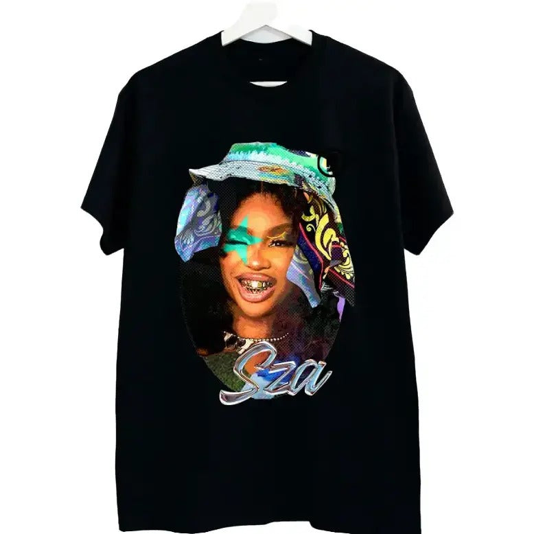 SZA GRAPHIC BLACK T-SHIRT Classic Cotton Hoodie, Sweatshirt | UrbanDripWear.com