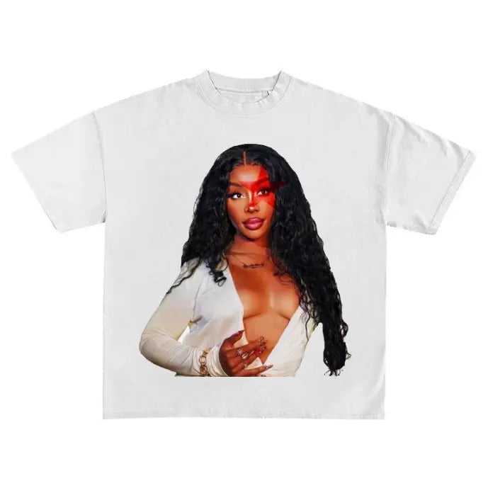 SZA Red Star Tee, Gift Shirt Classic Cotton Top Hoodie, Sweatshirt | UrbanDripWear.com