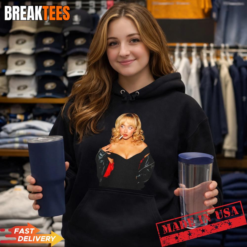 Sabrina Carpenter Pop Star smoking photo t-shirt