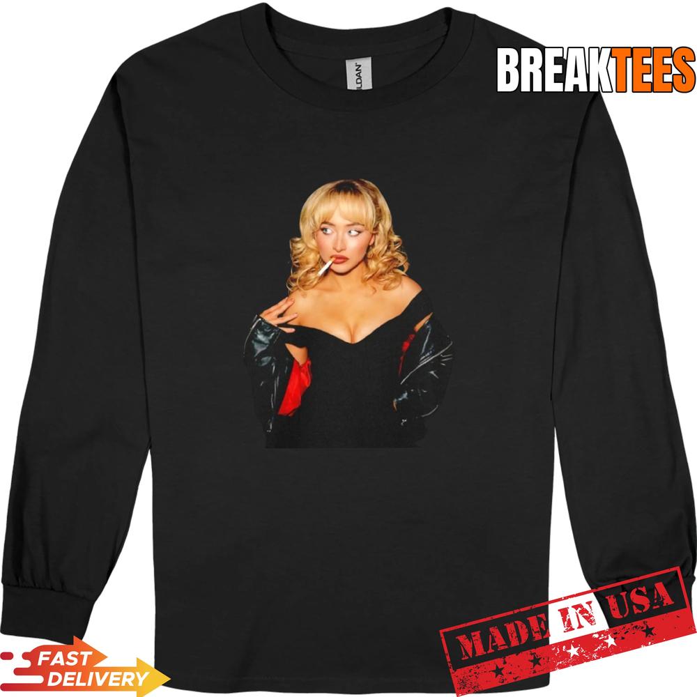 Sabrina Carpenter Pop Star smoking photo t-shirt