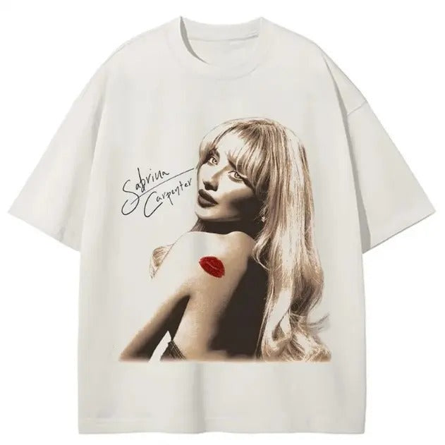 Sabrinaaa Carpenter T-Shirt Y2K Fashion Basic Cotton T-shirt, Crewneck Graphic Design Hoodie, Sweatshirt | UrbanDripWear.com