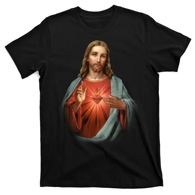 Sacred Heart Of Jesus T-Shirt Menswear Top Hoodie, Sweatshirt | UrbanDripWear.com