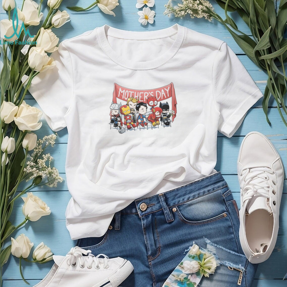 Sad Chibi Superheroes Mother’s Day Banner Funny Comic Fan T Shirt
