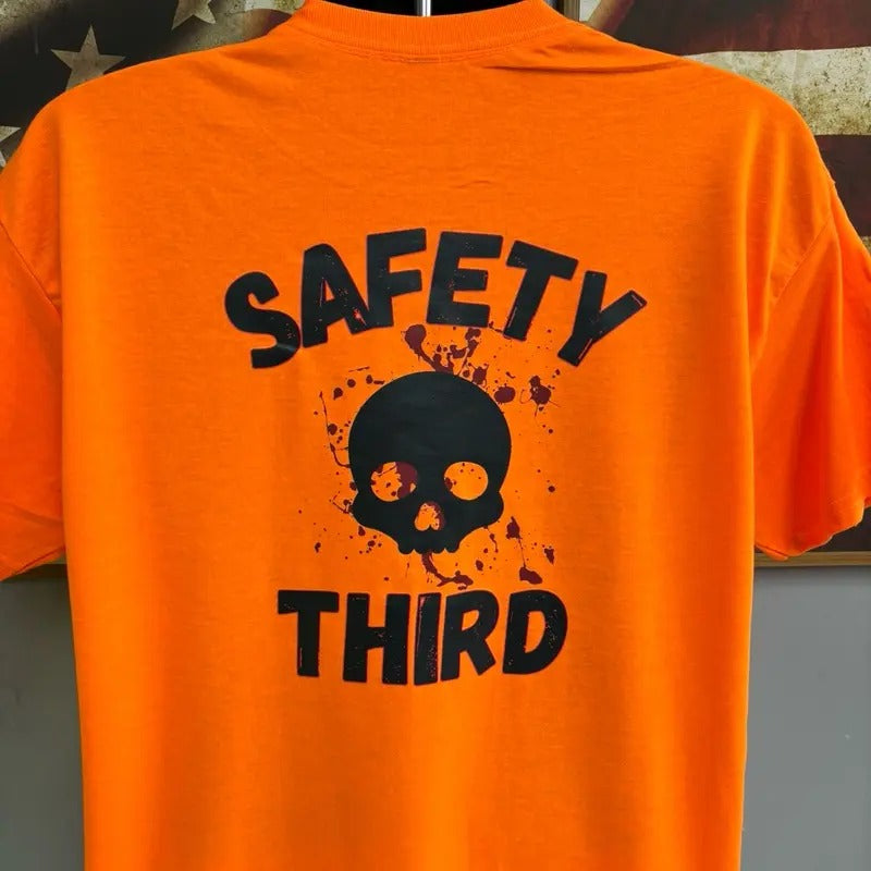 Safety Third Work T-Shirt for Men - Unisex - Cotton Hoodie, Sweatshirt | UrbanDripWear.com