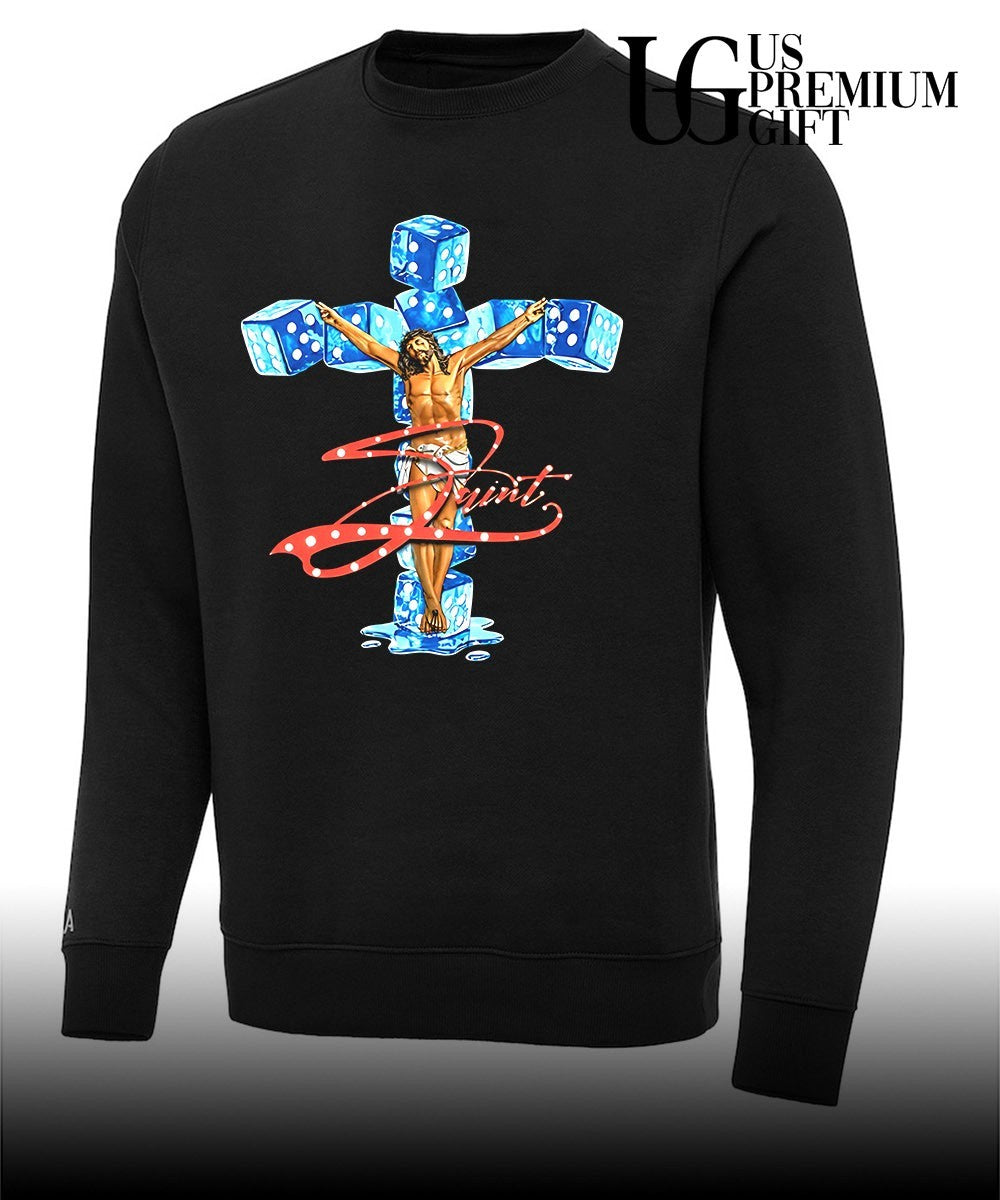 Saint Jesus Christ on a Cross Made of Ice Dice shirt