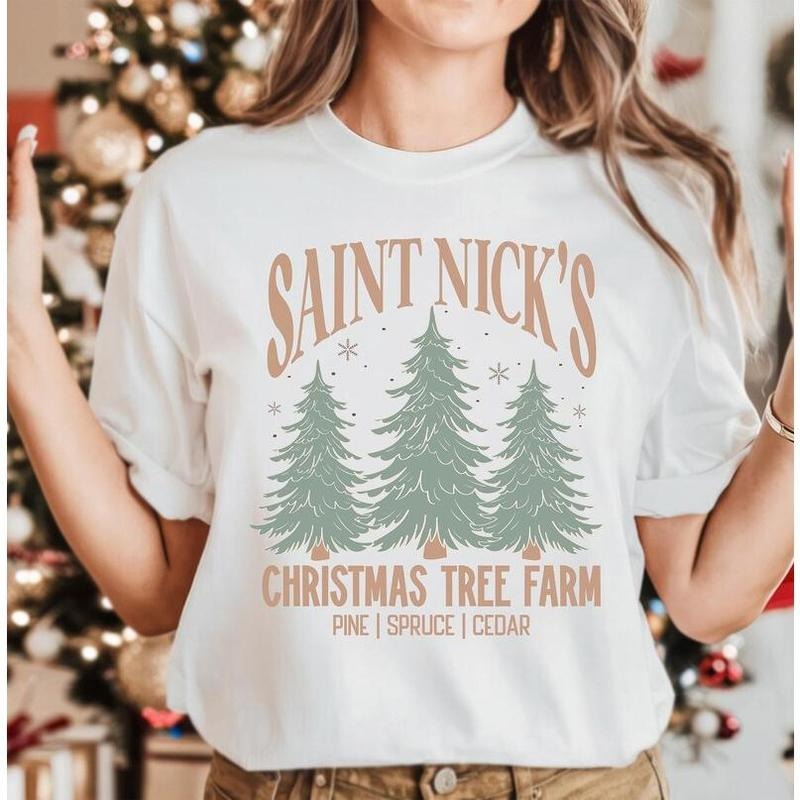 Saint Nick's Christmas Tree Farm Sweatshirt, Saint Nick's Christmas Tree Farm Shirt, Retro xmas T-Shirt, Holiday Winter...