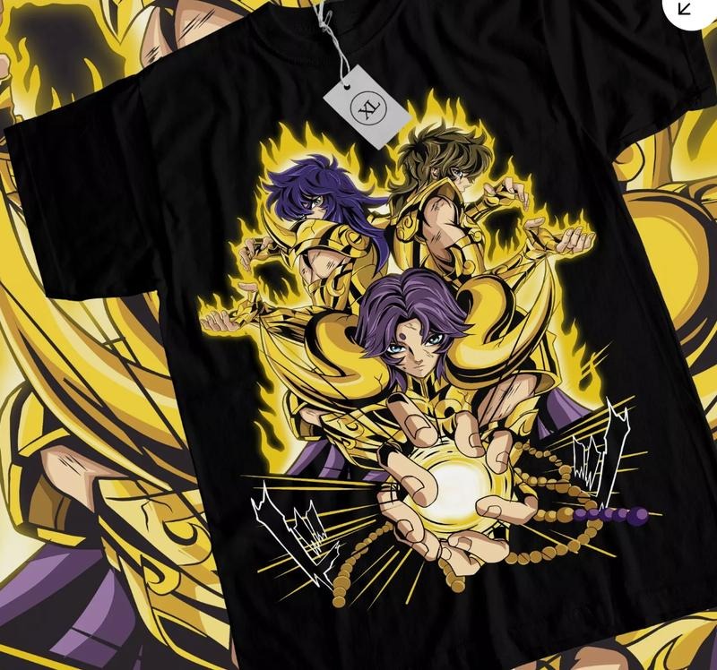 Saint Seiya T-shirt knights Of the Zodiac Hyoga Ikki Anime Shun Shirt All Size Hoodie, Sweatshirt | UrbanDripWear.com