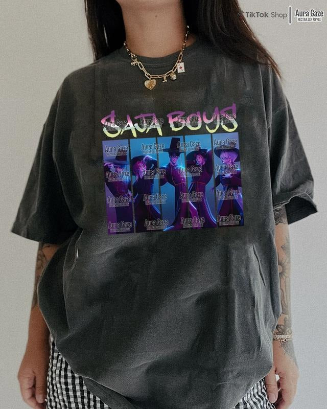 Saja Boys - Demon ver 2 | KPop Demon Hunters Comfort Colors Unisex Tshirt For Fan, KPop Demon Hunters Retro Bootleg...