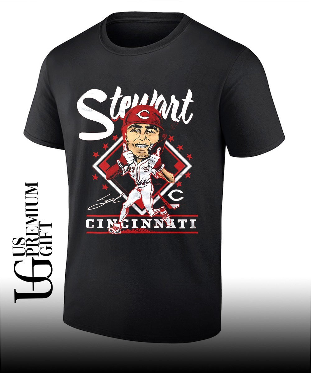 Sal Stewart Cincinnati Reds baseball caricature signature shirt