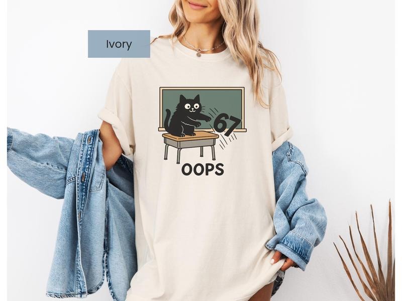 [ Sale Up To 30%] Funny Anti 67 Teacher Shirt, Six Seven Shirt, 6-7 Teacher Meme Tee, Cute Cat Teacher Shirt Hoodie,...