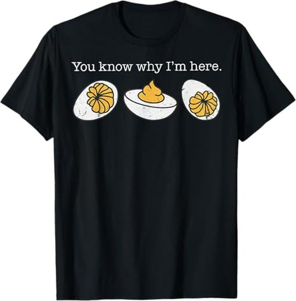 Retro Thanksgiving You Know Why I'm Here Deviled Egg T-Shirt - Unisex-Adults & Kids Hoodie, Sweatshirt | UrbanDripWear.com