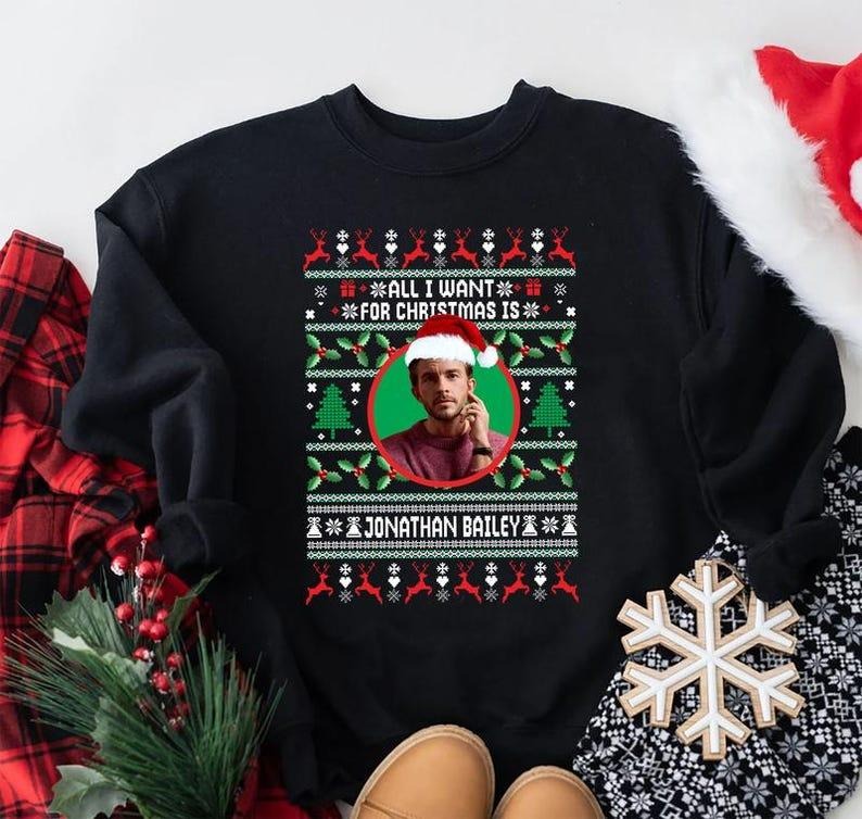 [ Sale Up To 40%] All I Want For Christmas Is Jonathan Bailey Sweatshirt T-Shirts, Hoodie | UrbanDripWear.com