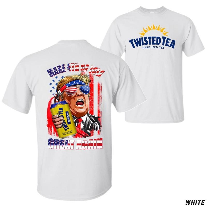 4th Of July T-shirt Bold Patriotic Graphic With Twisted Tea Perfect For Independence Day Celebrations Unisex Casual Tee...