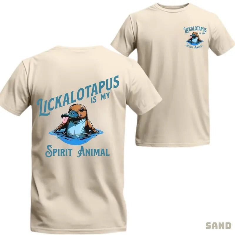 Lickalotapus Is My Spirit Animal Mens Funny T-shirt Tropical Streetwear Top Menswear Shortsleeve T-shirt Casual Crewneck...