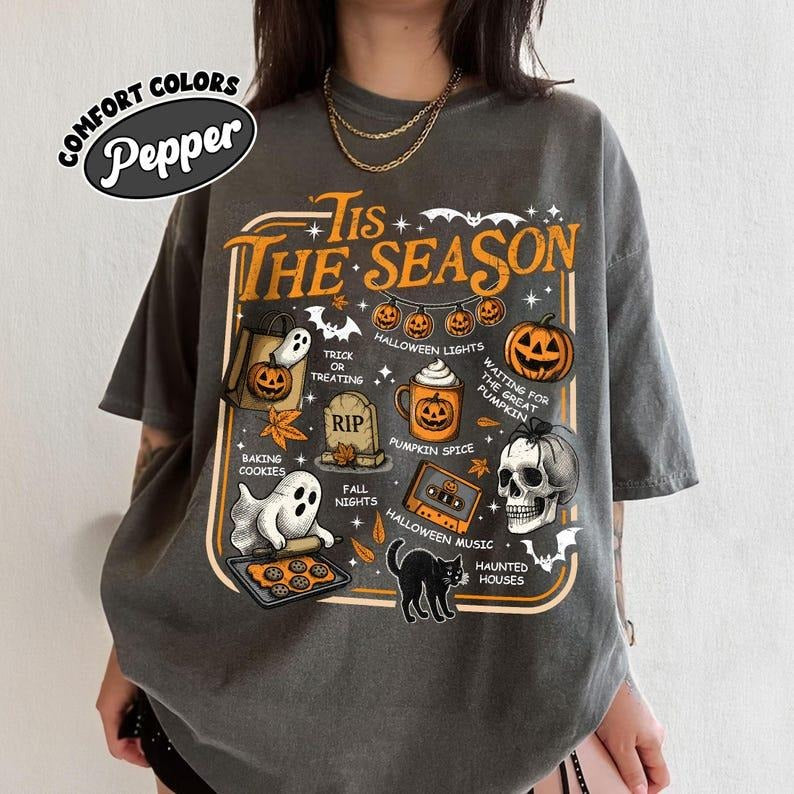 Comfort Color Halloween Tis the Season , Trendy Halloween,Cute Halloween T-Shirt, Hoodie, Sweatshirt | UrbanDripWear.com