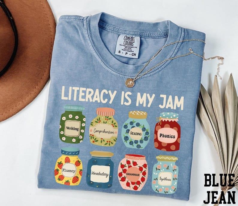 Comfort Colors Literacy is My Jam Shirt, Literacy Teacher,Reading,Literacy Coach T-shirt, Teacher Appreciation Gifts...
