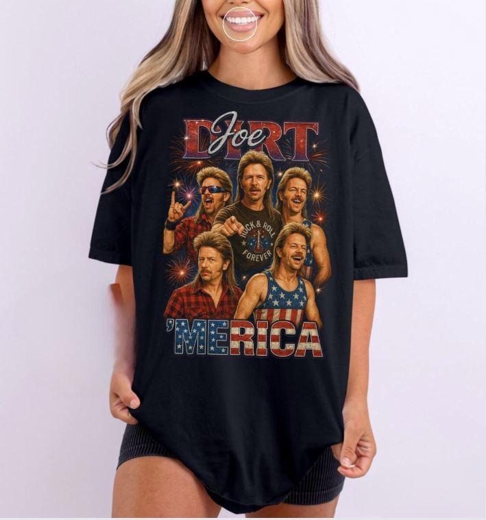 Vintage Joe Dirt Merica T-shirt, Patriotic July 4th Joe Dirt Retro 90s graphic tee, Gift for fan Movie, Actor Movie ...