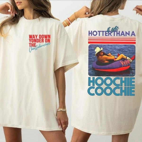 Hotter than a Hoochie Coochie Meme Summer Vacation Shirt, Unisex Short Sleeve Tee Hoodie, Sweatshirt | UrbanDripWear.com