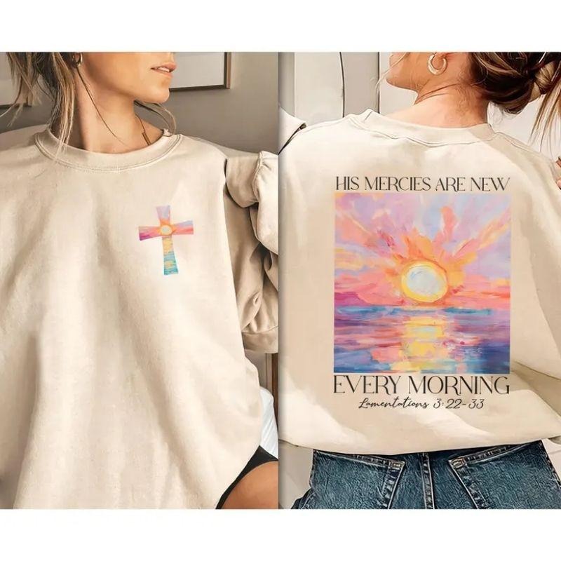 [Saleup to 75%] Religious Christian Shirt, Inspirational  Faithful Shirt, Bible Verse His Mercies Are New Every Morning ...
