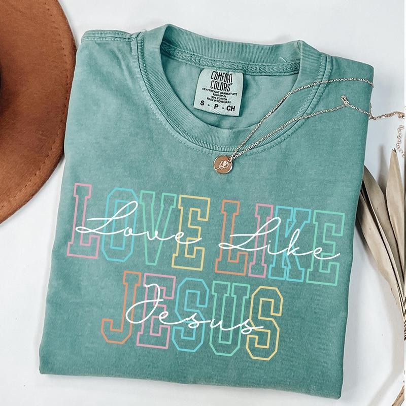 [Saleup to 75%]Comfort Colors Love like Jesus T-shirt, Christian Shirt, Faith, Jesus, Religious Shirt, Bible Verses,...