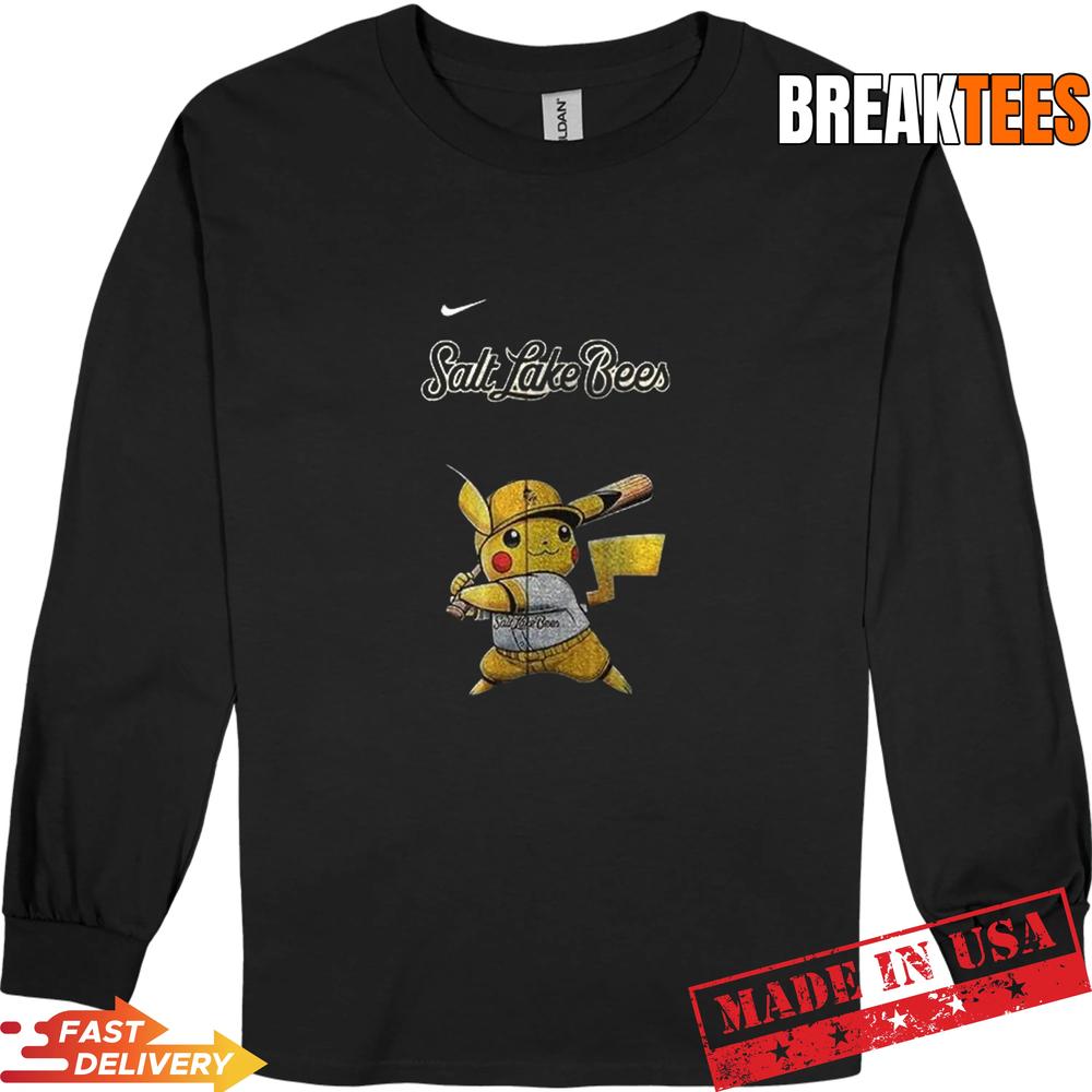 Salt Lake Bees x Pokemon Pikachu Baseball T-Shirt